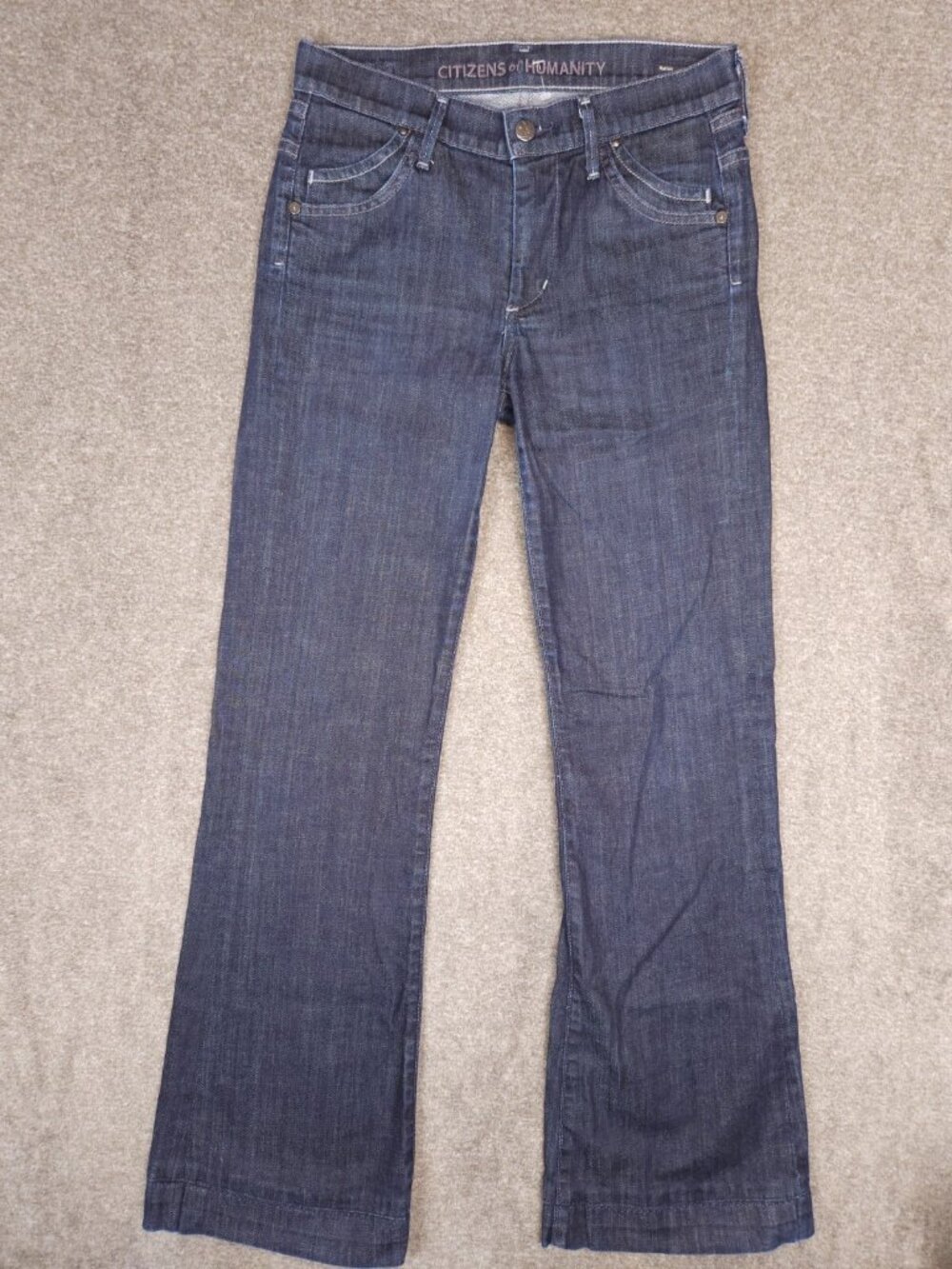 Citizens of Humanity Hutton Jeans Women's 27 (28x30) Medium Rise Wide Leg Flare